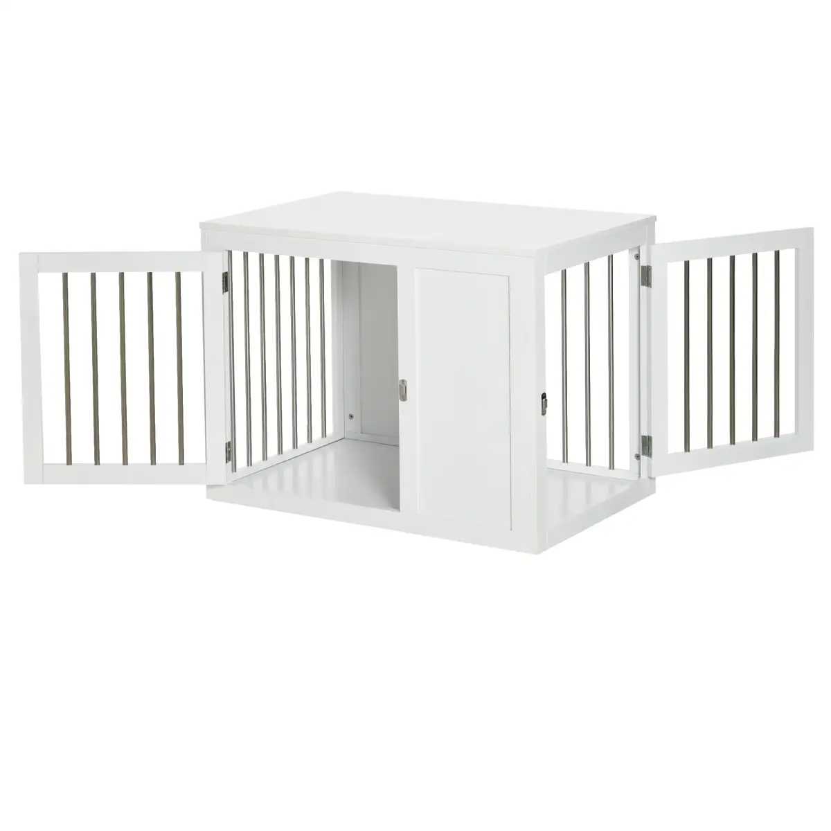 Unbranded Furniture-Style Dog Crate End Table w/ 2 Doors, for Medium Dogs Pawhut -