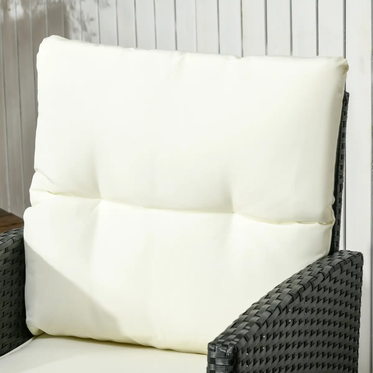 Outsunny Outsunny Rattan Garden Furniture Sofa Set, 2 Armchairs 2 Footstools Table White - Garden Set