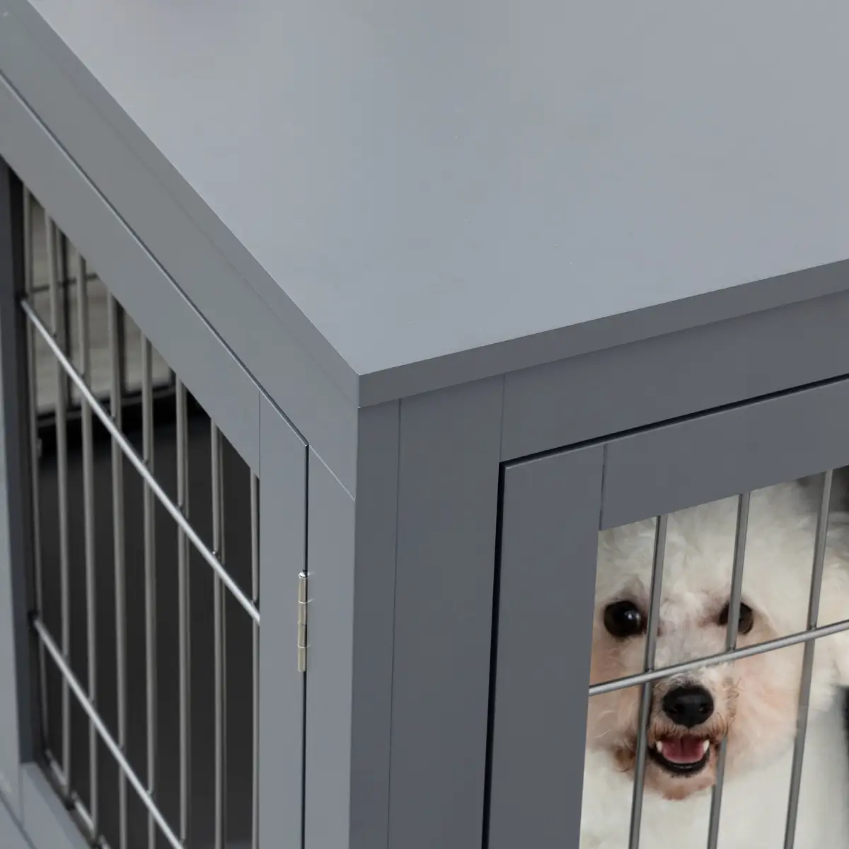 Unbranded Furniture-Style Dog Crate Two Lockable Doors, for Small & Medium Dogs Pawhut - Dog Crate