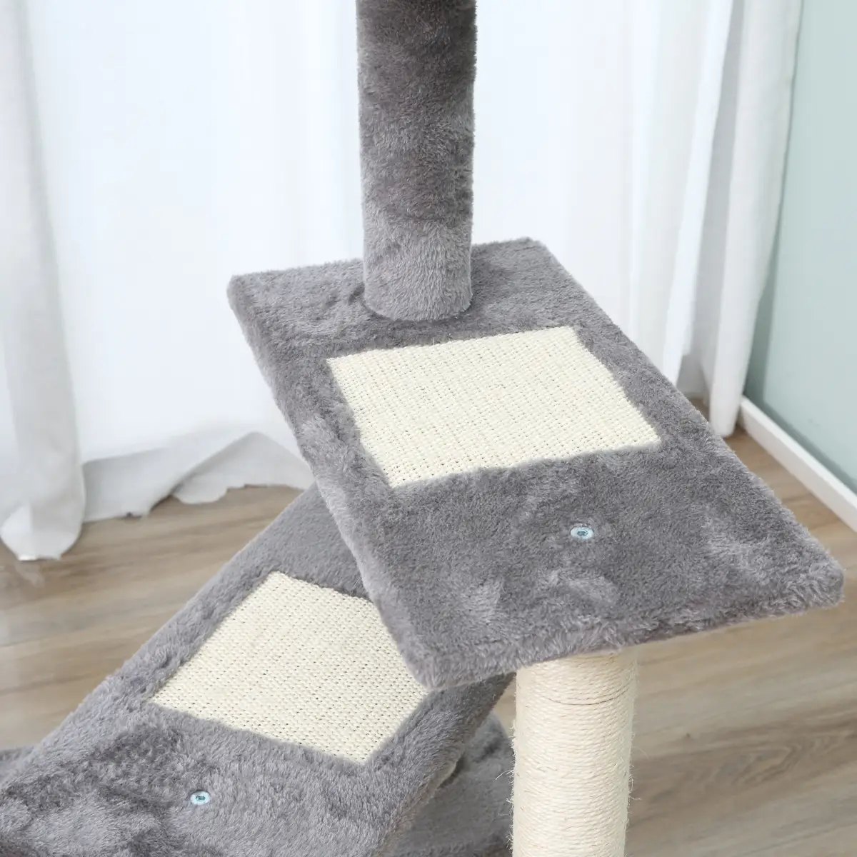 Unbranded Cat Tree Activity Center Kitten Climbing Tower Scratching Post Plush Pawhut - Cat Tree