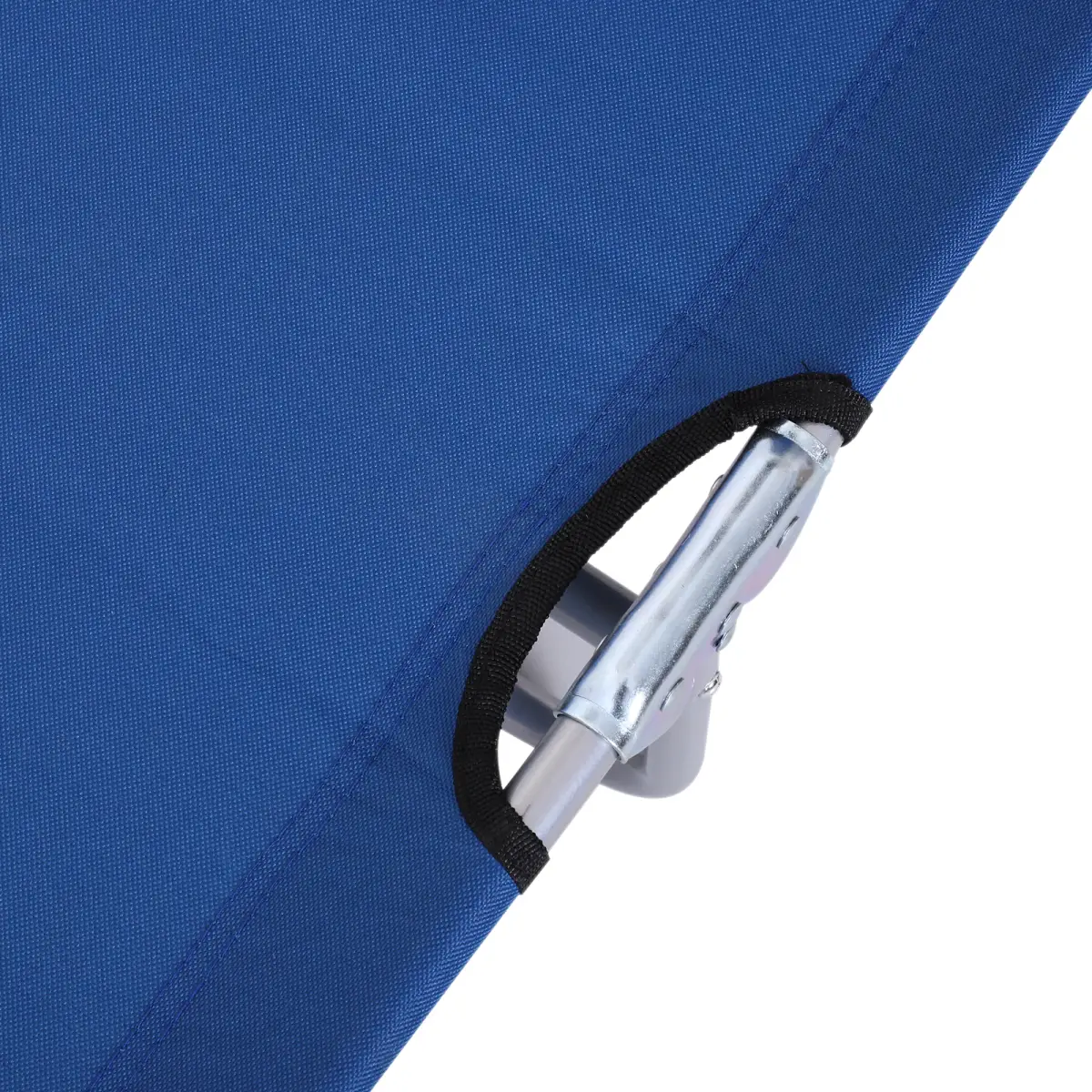 Outsunny Reclining Chair Folding Lounger Seat & Sun Shade Awning Beach, Blue - Folding Chairs