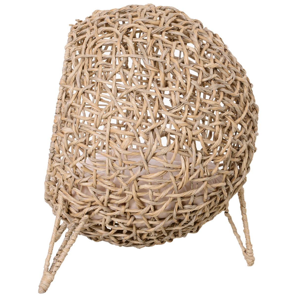 Rattan Elevated Cat House Kitten Bed Pet Furniture w/ Cushion Natural - from PawHut