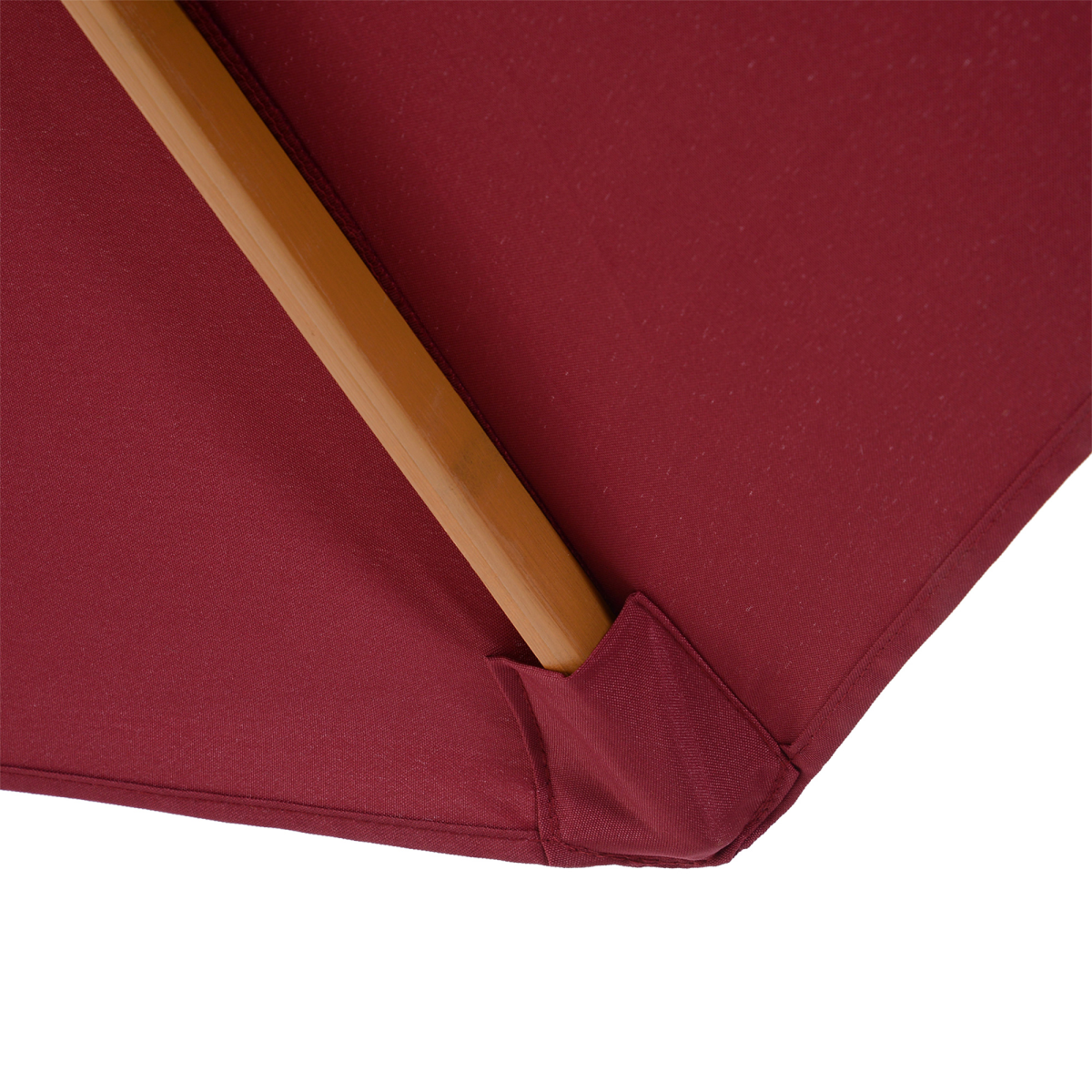 Outsunny Outsunny 3m Fir Wooden Garden Parasol Sun Shade Outdoor Umbrella Canopy Wine Red - Parasol