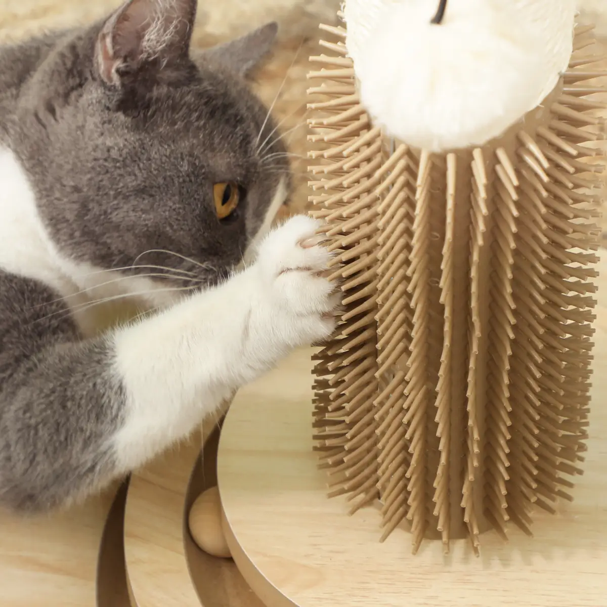 PawHut PawHut 49cm Cat Scratching Post with Interactive Track Ball Toy for Indoor - Cat Tree