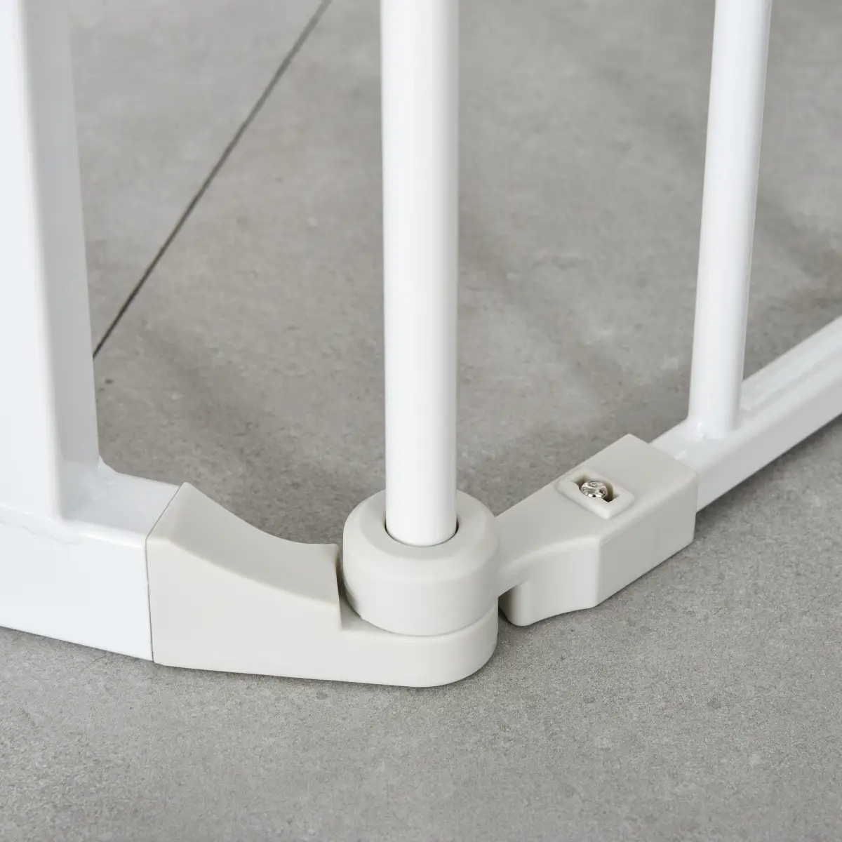 PawHut Pet Safety Gate 3-Panel Playpen Metal Fence W/ Walk Through Door White - Pet Gate