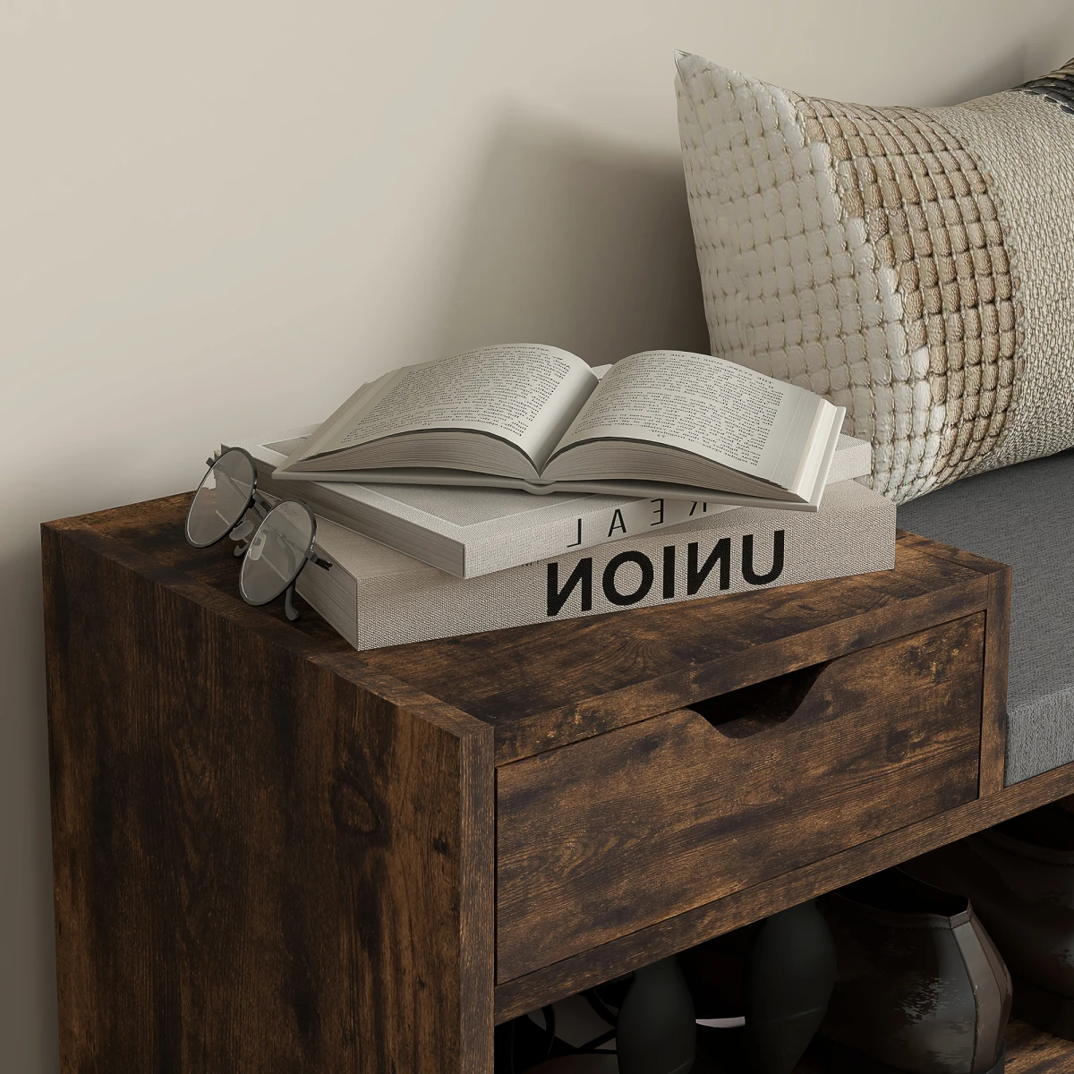 HOMCOM Shoe Bench Compact Drawer Entryway by HOMCOM