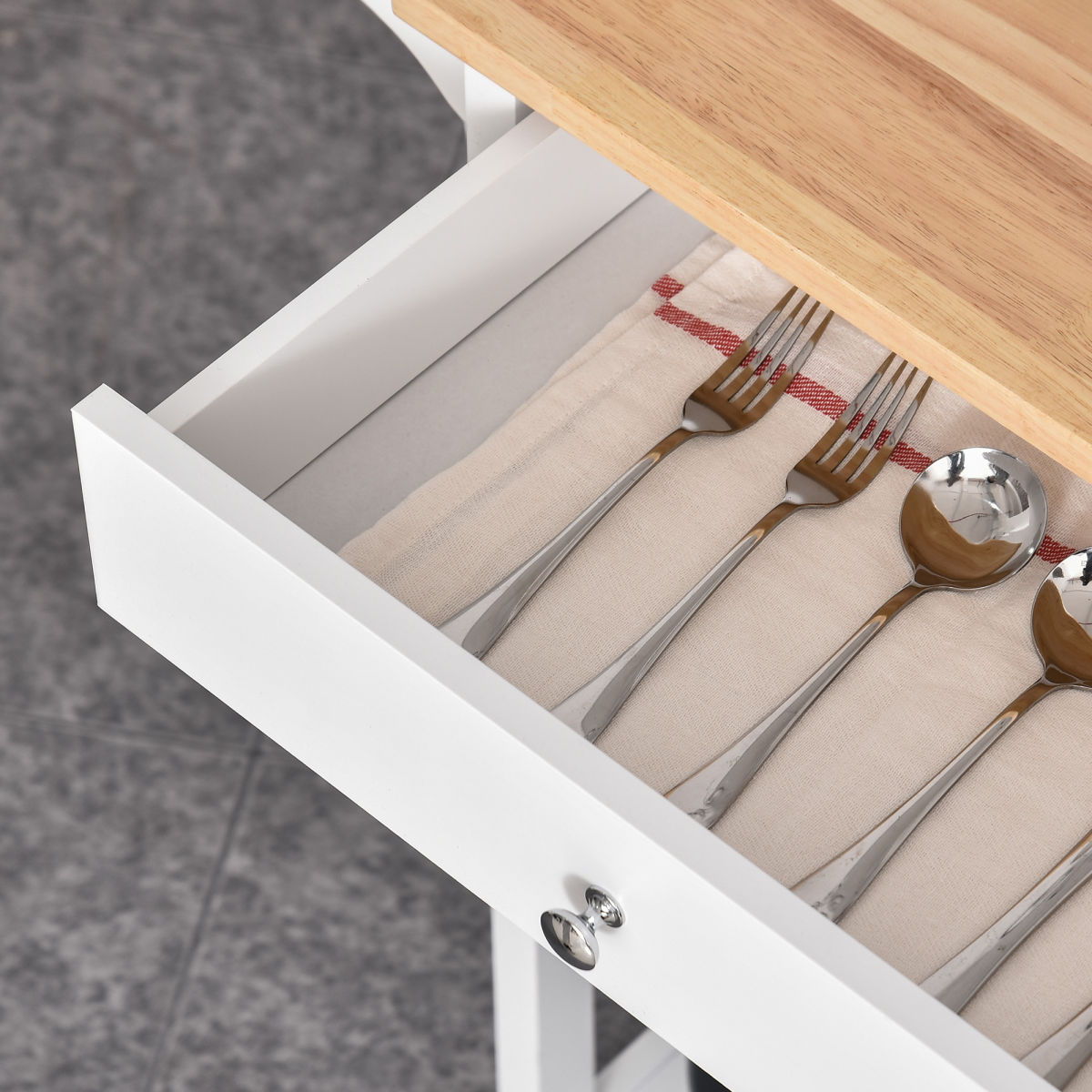 MDF Kitchen Storage Trolley White - from HOMCOM