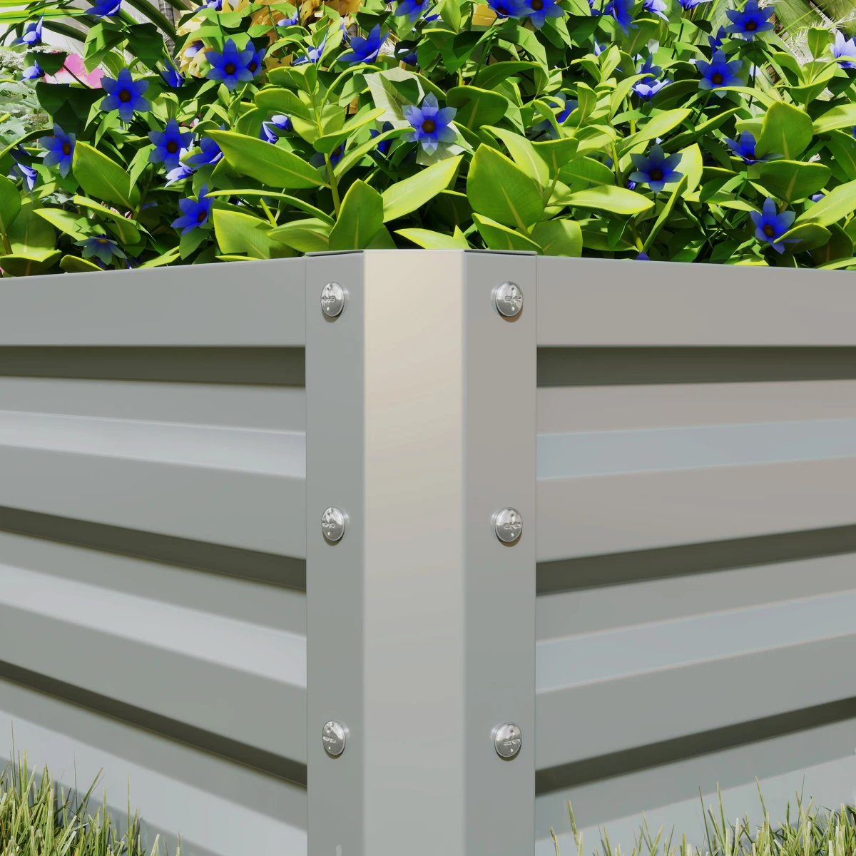Outsunny Raised Garden Bed Two Pack Galvanised Steel Patio by Outsunny