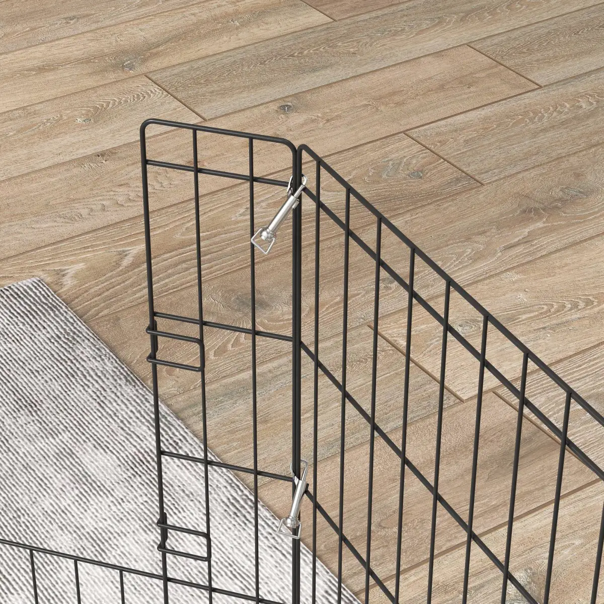 PawHut PawHut 24" Pet Dog Playpen, Puppy Cage, Eight-Panel Metal Fence, Run, Garden - Pet Playpen
