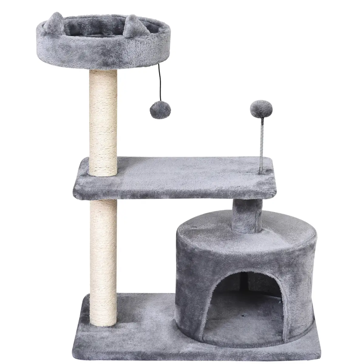 Pawhut 81cm Cat Tree Scratching Post Tower for Kitten Large Cats Activity Centre House - Cat Tree