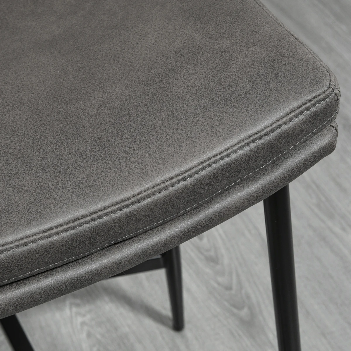 HOMCOM HOMCOM Bar Stool 89-99cm Curved Seat Grey Set of 2 - Bar Stool