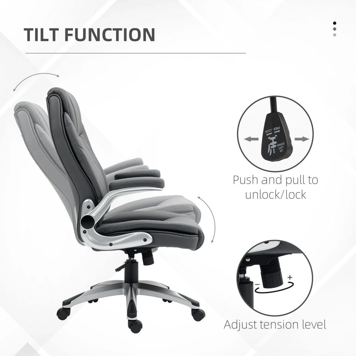 N/A Premium Massage Office Chair Seat Height 46-54 Cm 12 Cm Padding Tilt Function For Home Office - Office Chair