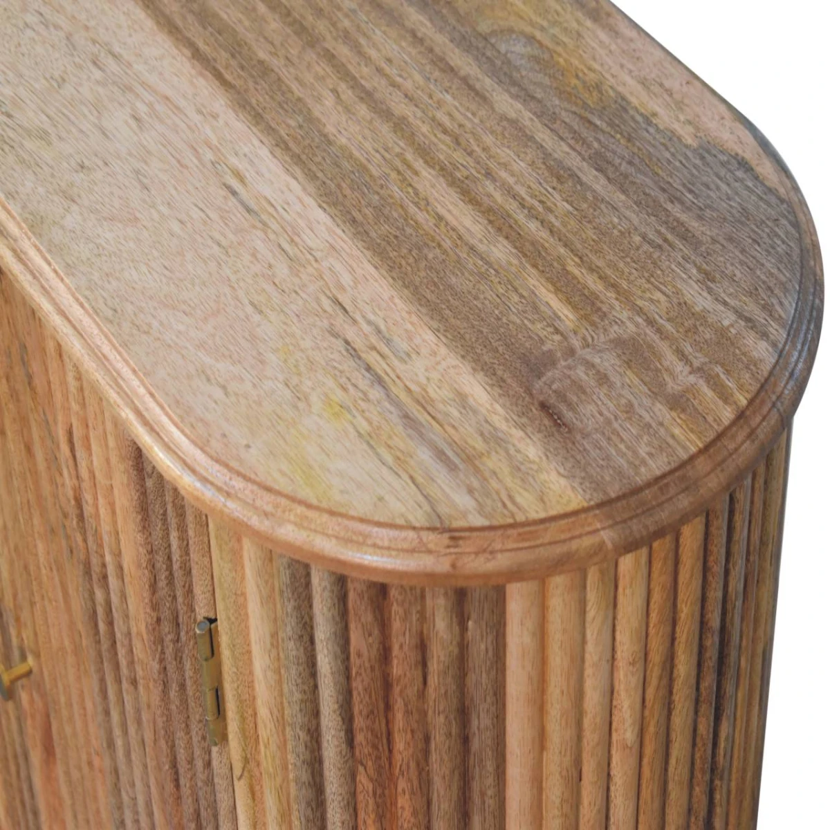 Artisan Nordic Cabinet Tall Mango Wood Solid Brass Knobs Living Room Storage Console Unit by Artisan Furniture