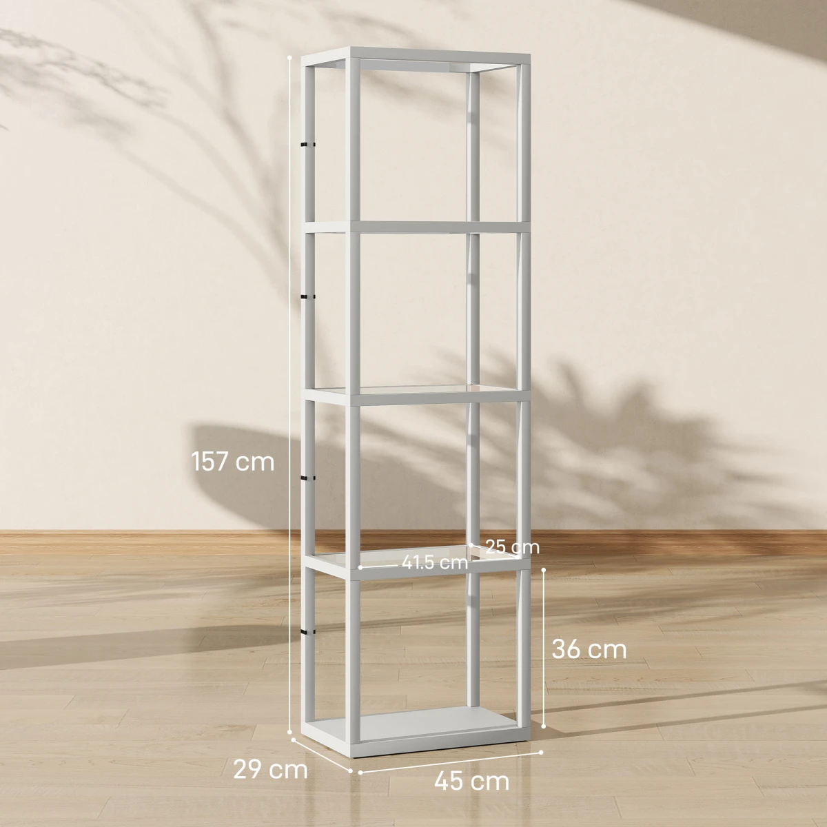 Premium Floor Lamp Four Tier Display Shelves Warm White LEDs For Living Room Ambience by N/A