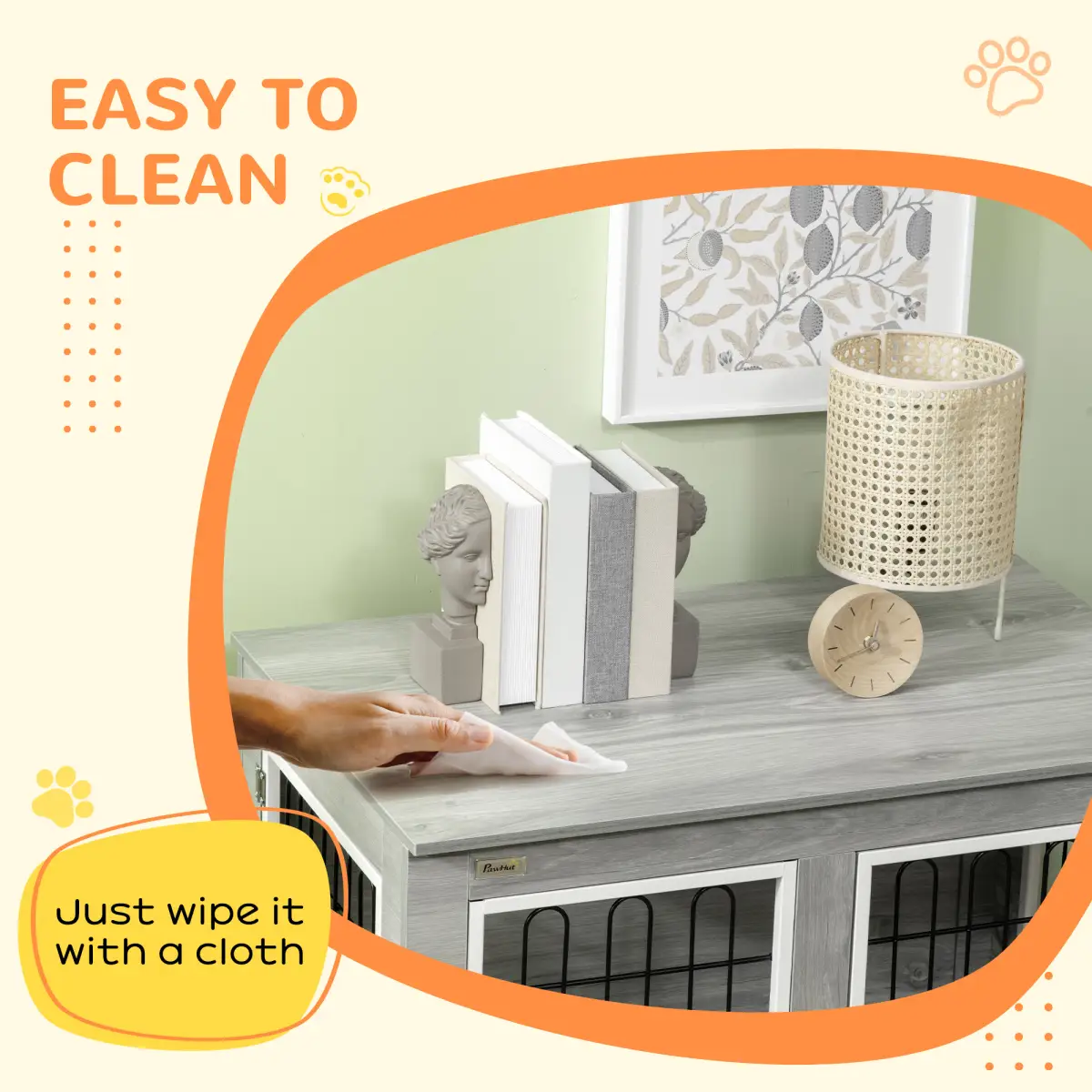 PawHut PawHut Dog Crate Furniture, Dog Crate End Table w/ Soft Cushion, Double Door - Dog Crate