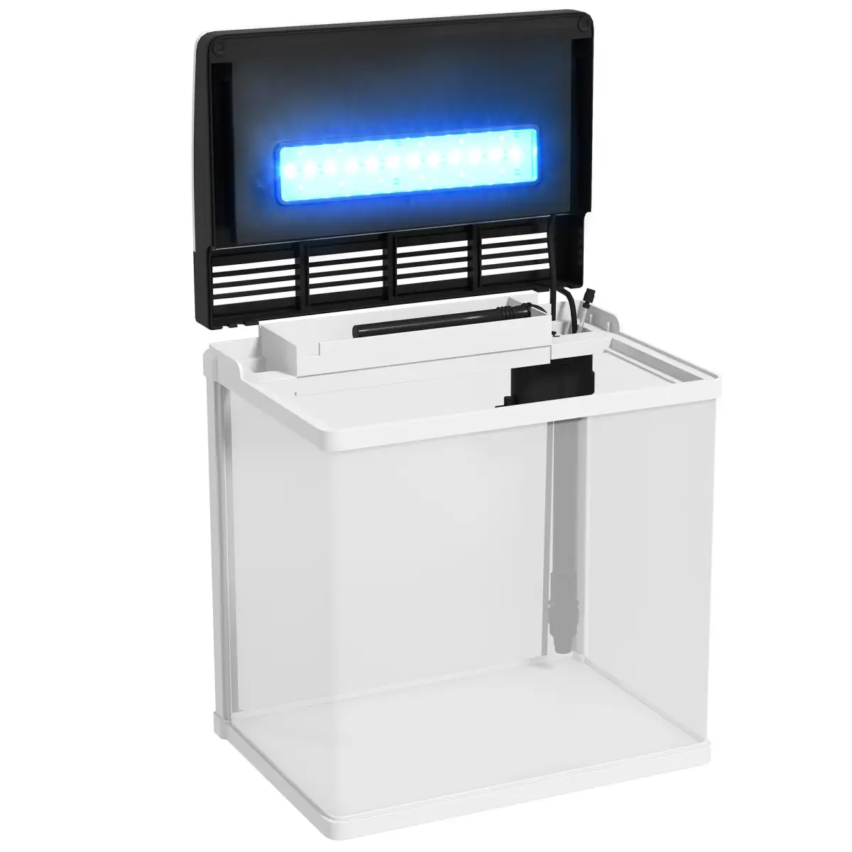 PawHut PawHut Aquarium 13L Glass Fish Tank w/ Filter, LED Lighting, Water Pump - Aquariums