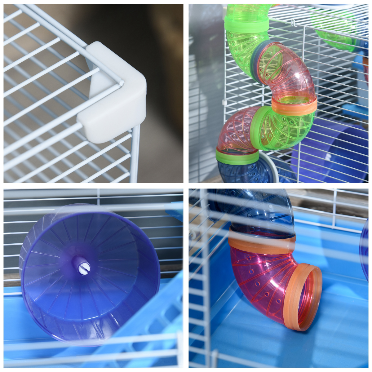 Hamster Cage Carrier Small Animal House w/ Exercise Wheels Tunnel Tube Pawhut - from Unbranded