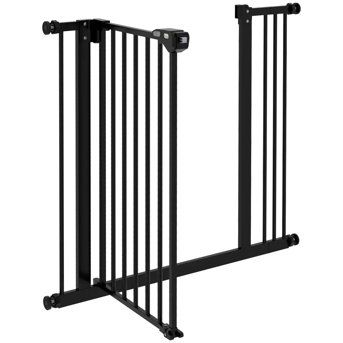 PawHut PawHut Adjustable Safety Gate w/ 1 Extensions and Four Adjustable Screws, Black - Pet Gate