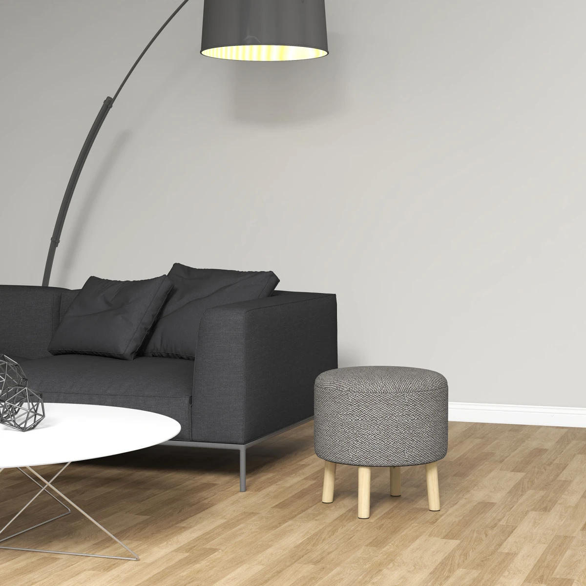 HOMCOM HOMCOM Round Storage Ottoman Compact Hidden - Footstool