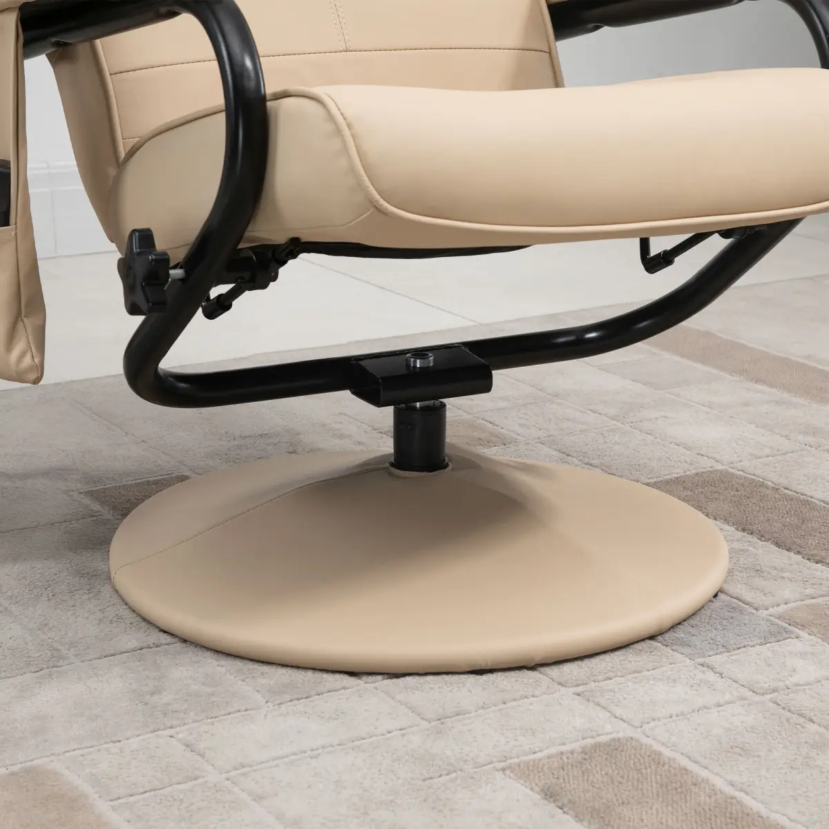 Unbranded Freestanding Living Room Chair with High Density Cushion and Footrest Cream - Office Chair