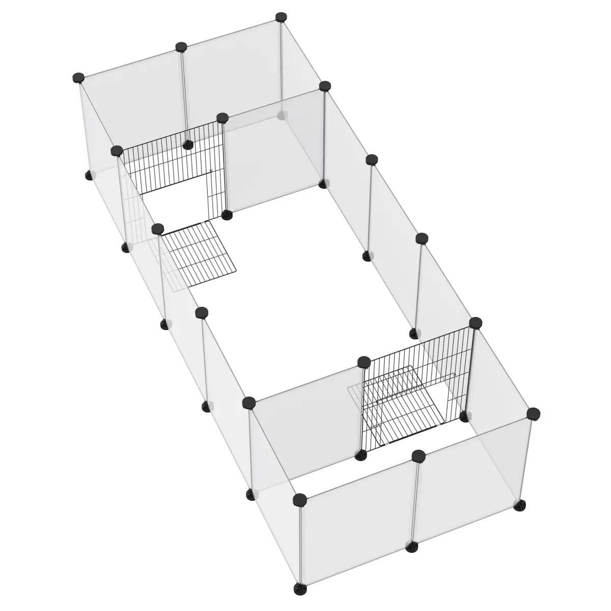 PawHut Pet Playpen, 18 Panels DIY Small Animal Cage for Guinea Pigs Hedgehogs - Pet Playpen
