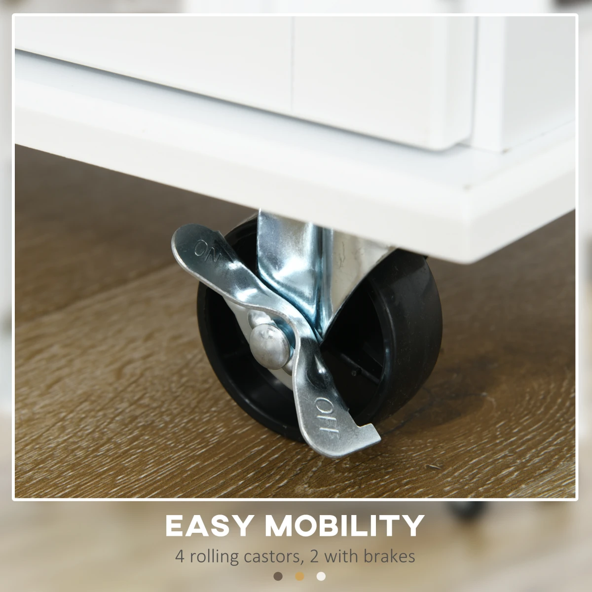 HOMCOM Kitchen Island Cart On Wheels Drop Leaf White Home by HOMCOM
