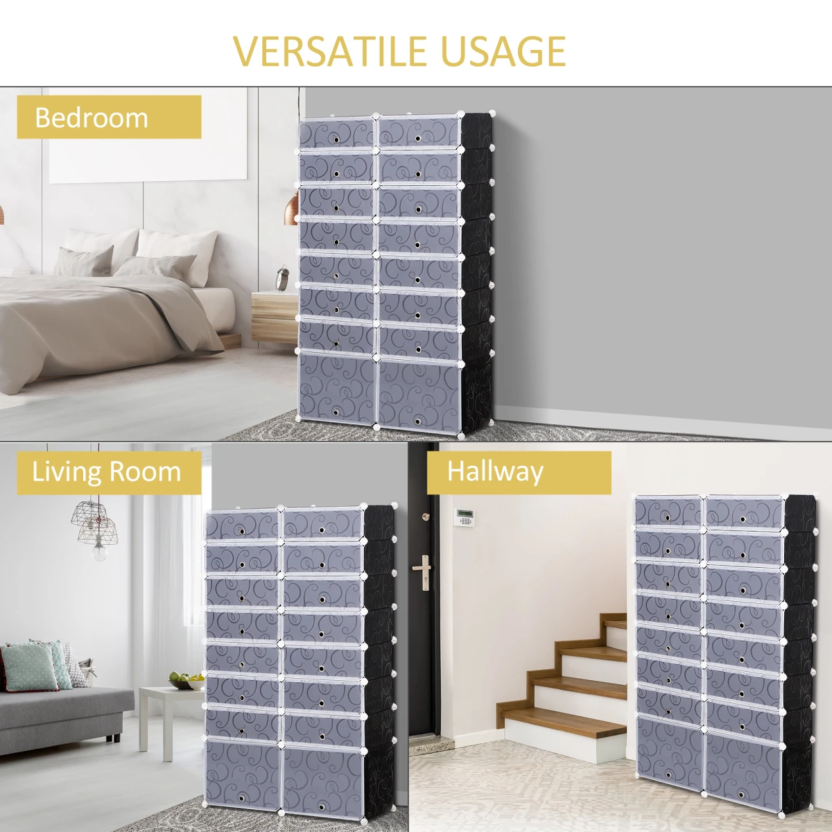 Elite 16Cube DIY Shoe Cabinet Interlock Bedroom by Unbranded