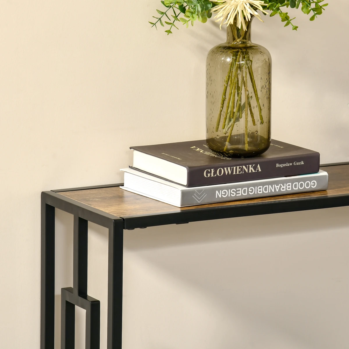 Industrial Console Desk Two Shelf Melamine Office by HOMCOM