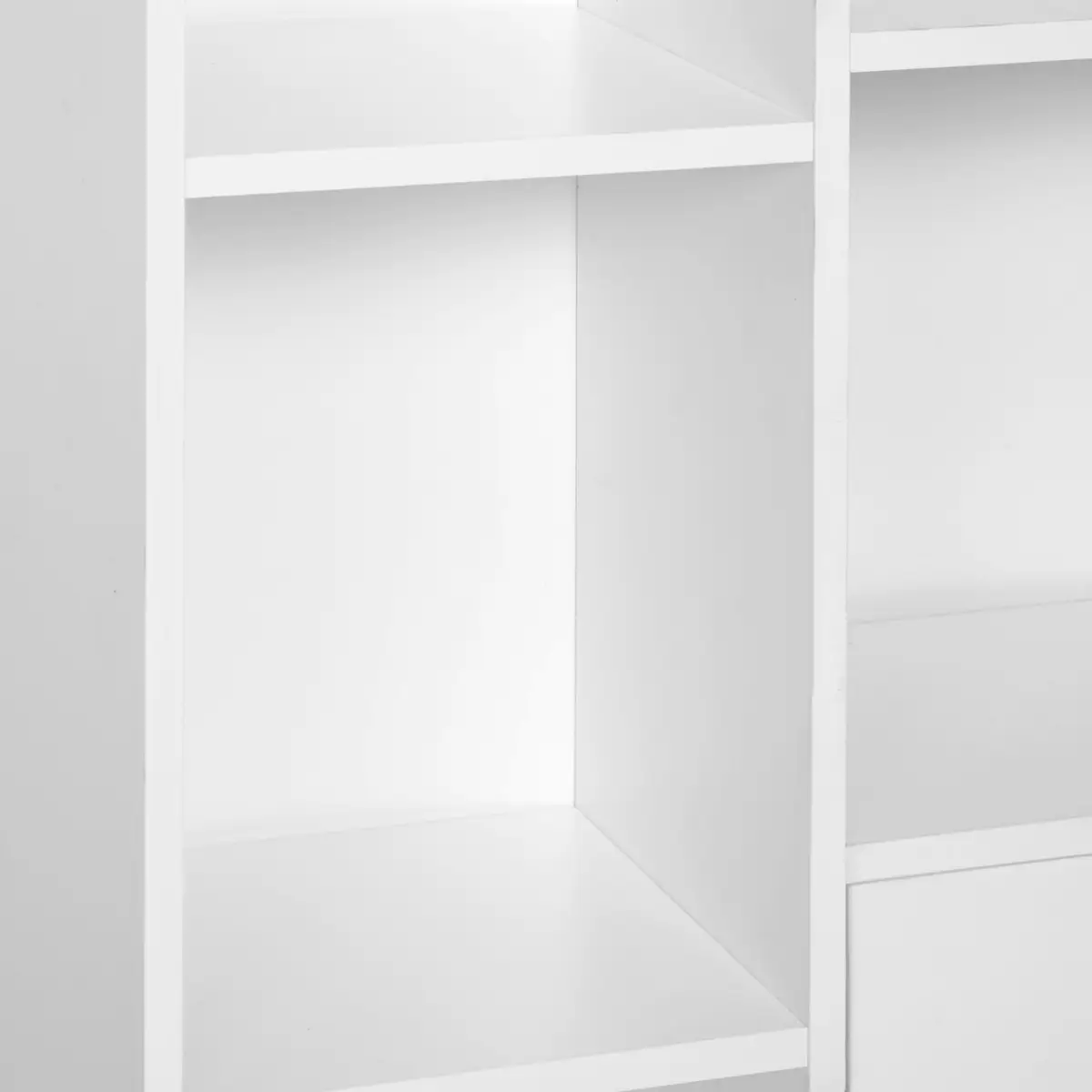 HOMCOM Open Bookcase Cabinet Shelves W/ Two Doors, 80W x 23.5D x 118Hcm-White - Display Cabinet