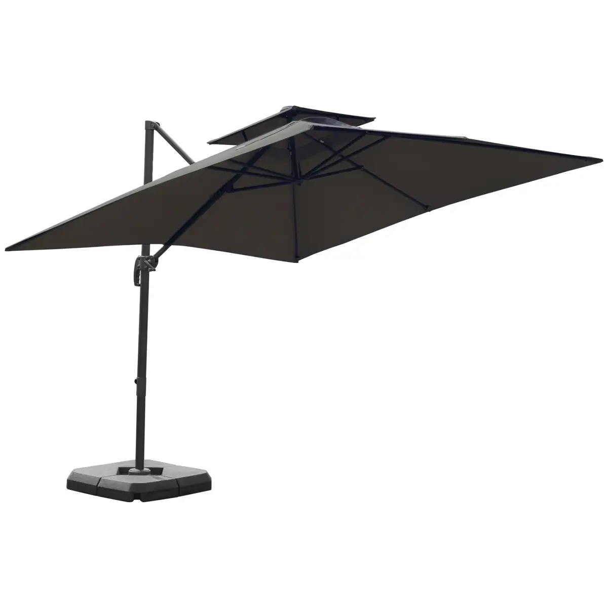 Unbranded 360??Cantilever Parasol Roma Umbrella Base Weights, Cover, Dark Grey Outsunny - Parasol