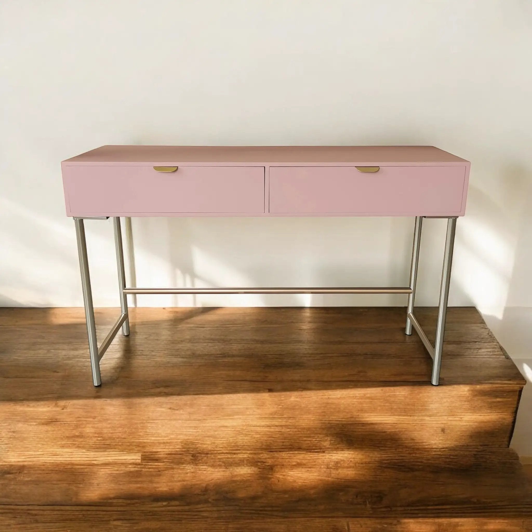 MSL 120CM PINK WOODEN 2 DRAWER SIDE TABLE - Console Table