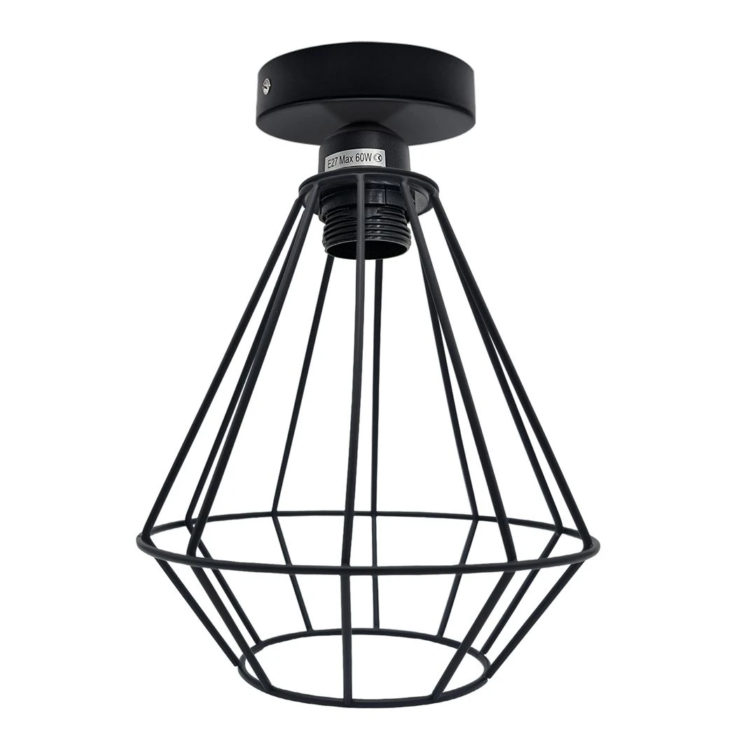 Industrial Wire Cage Ceiling Light E27 Holder by Un-branded