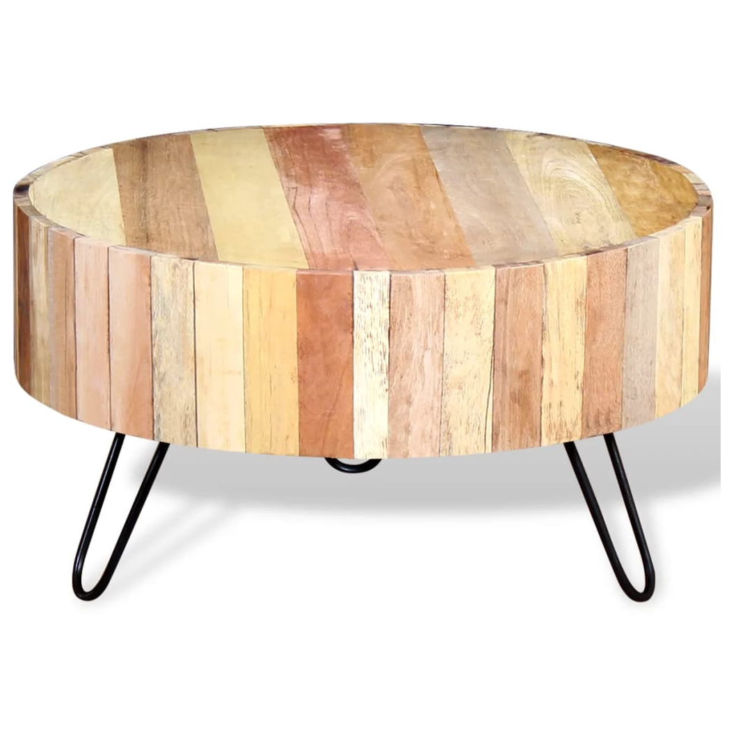 vidaXL VidaXL Reclaimed Wood Coffee Table Industrial Round Design Handcrafted Living Room - Coffee Table