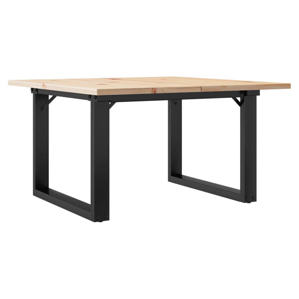 VidaXL Coffee Table 70x70x40 cm O Frame Solid Pine Wood Cast Iron For Living Rooms by vidaXL