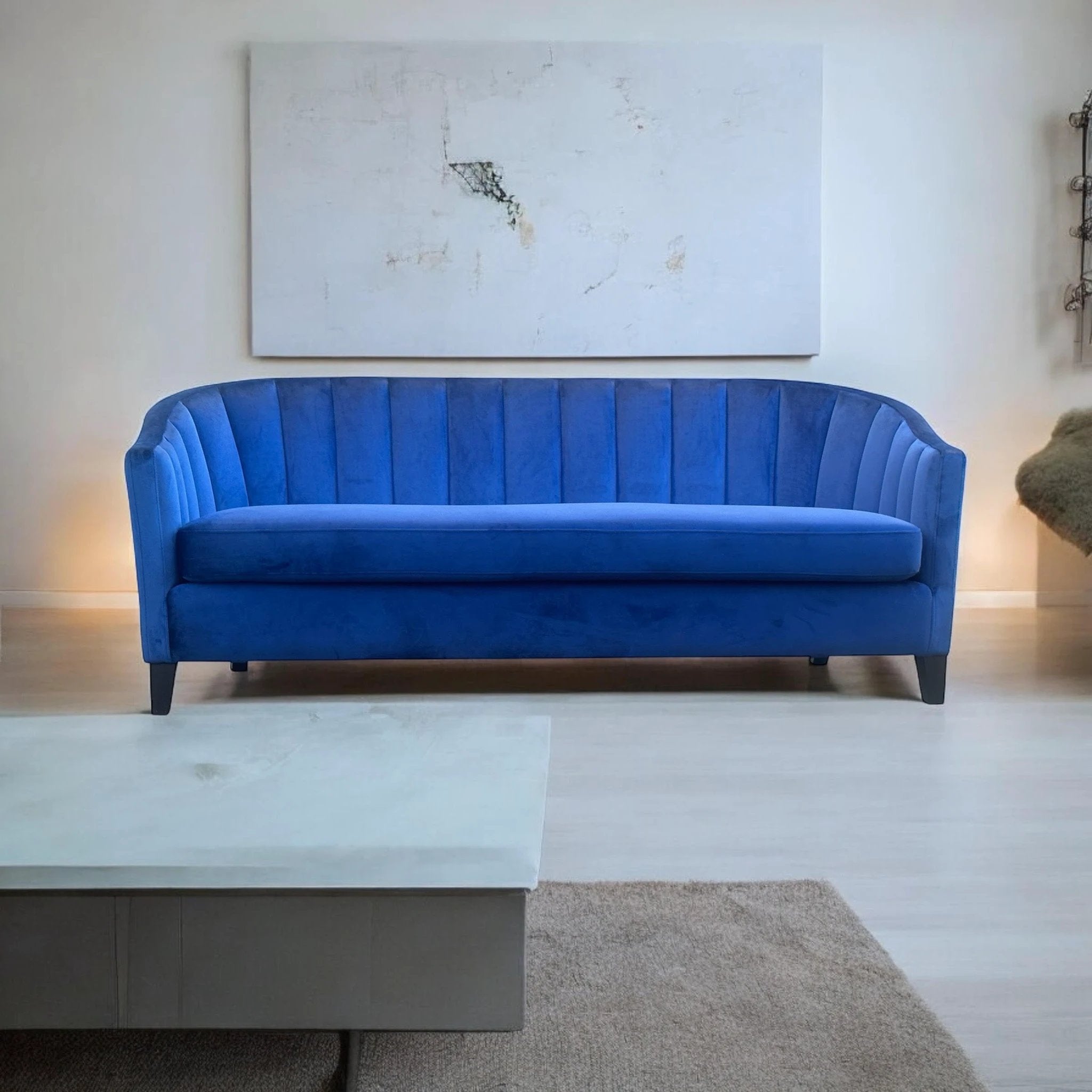 Premium Sofa 189cm Velvet Upholstery Plush Cushions Home by MSL