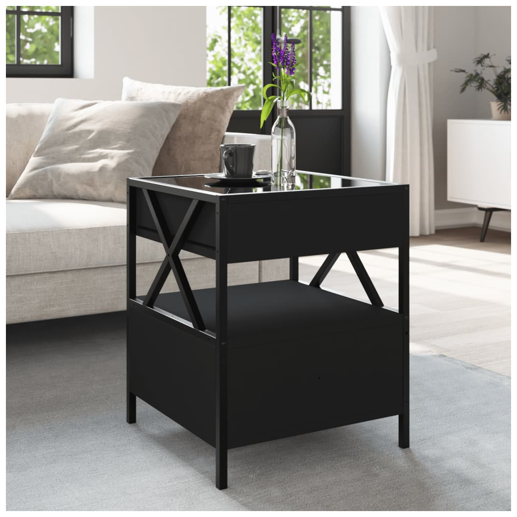 vidaXL Coffee Table 40x40x51 Cm Infinity LED RGB Mirror Lighting Living Room Decor by vidaXL