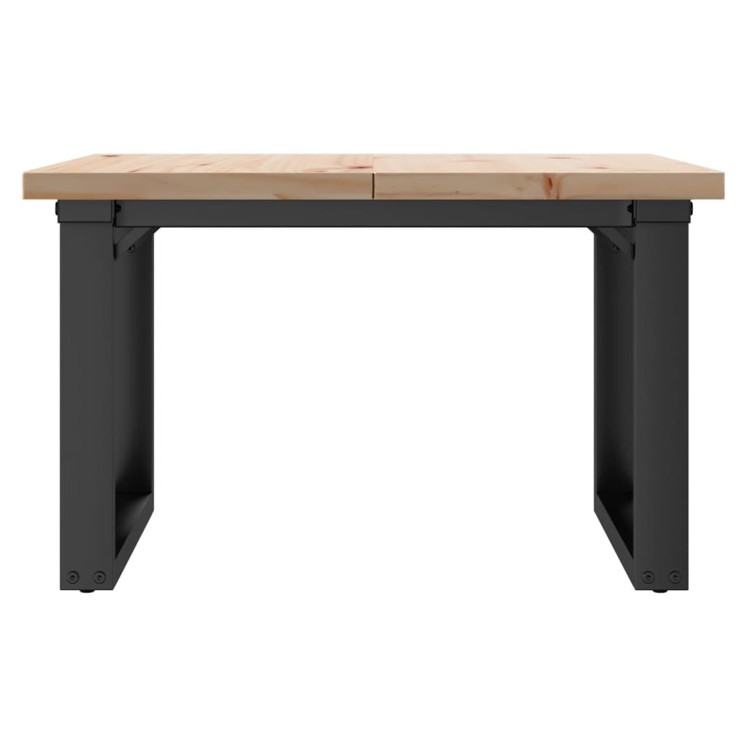 VidaXL Coffee Table O Frame 70x70x40.5 Cm Solid Pine Wood And Cast Iron For Living Room by vidaXL
