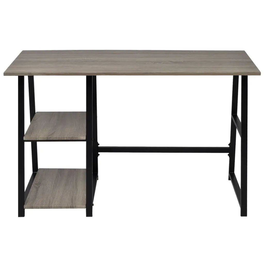 vidaXL vidaXL Desk with 2 Shelves Grey and Oak - Desk