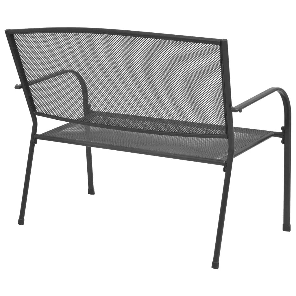 vidaXL vidaXL Garden Bench 108 cm Steel and Mesh Anthracite - Garden Chairs