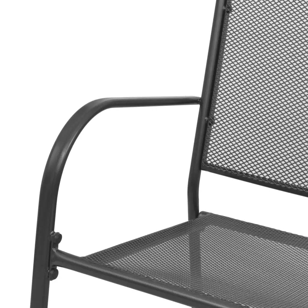 vidaXL vidaXL Garden Bench 108 cm Steel and Mesh Anthracite - Garden Chairs