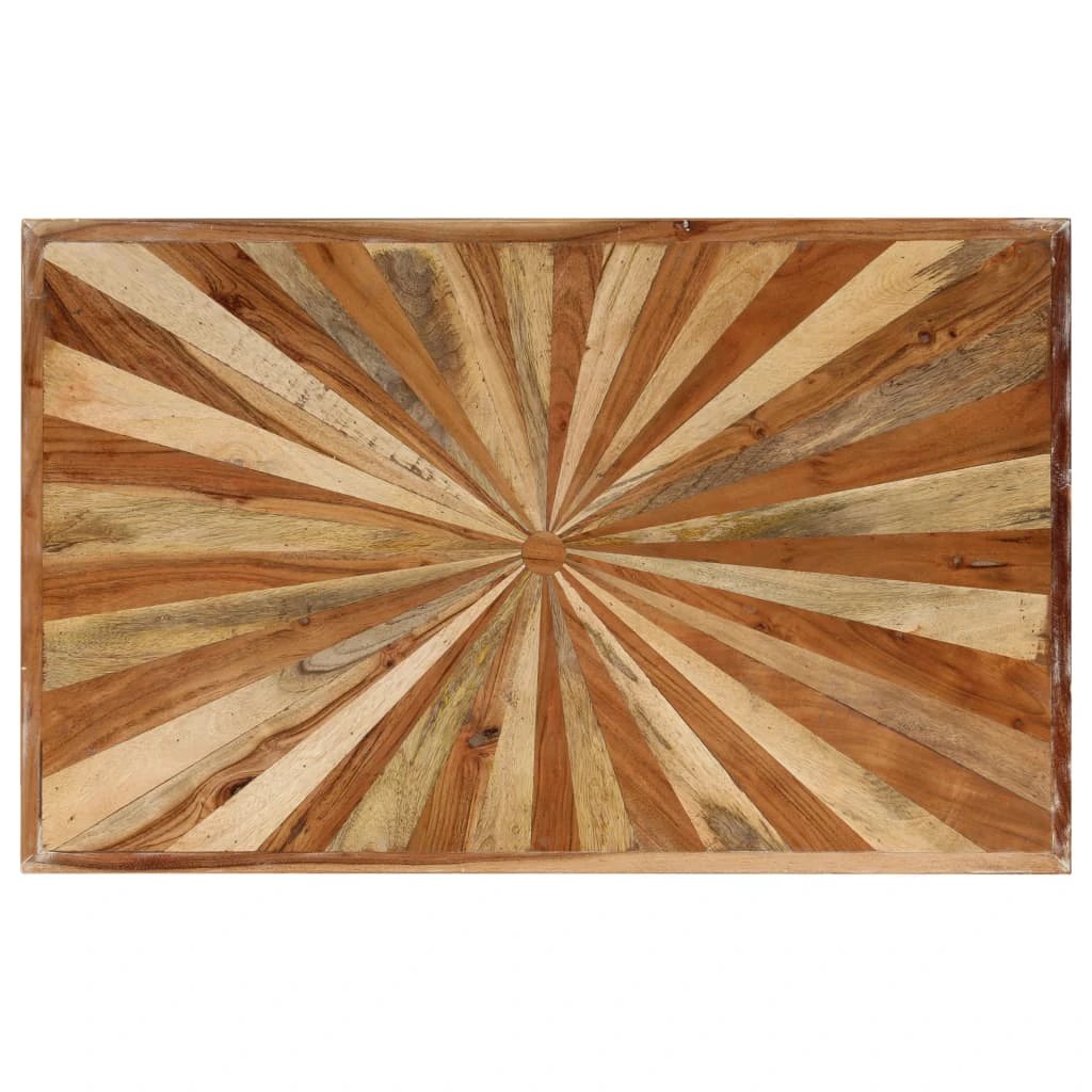 vidaXL VidaXL Coffee Table 90x55x36 cm Solid Mango Wood Sunburst Inlay Living Room Decor - Coffee Table