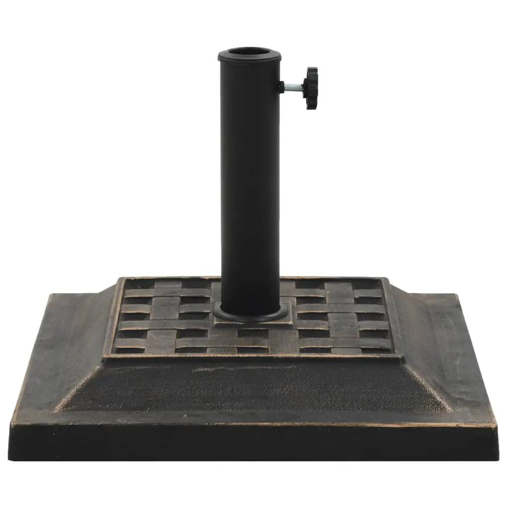 vidaXL vidaXL Parasol Base Square Polyresin 12 kg Bronze - Parasol