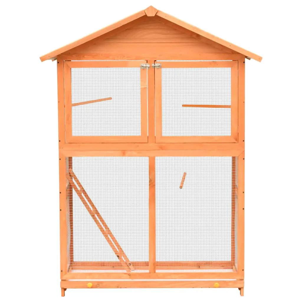 vidaXL vidaXL Bird Cage Solid Pine & Fir Wood 125.5x59.5x164 cm - Bird Cage