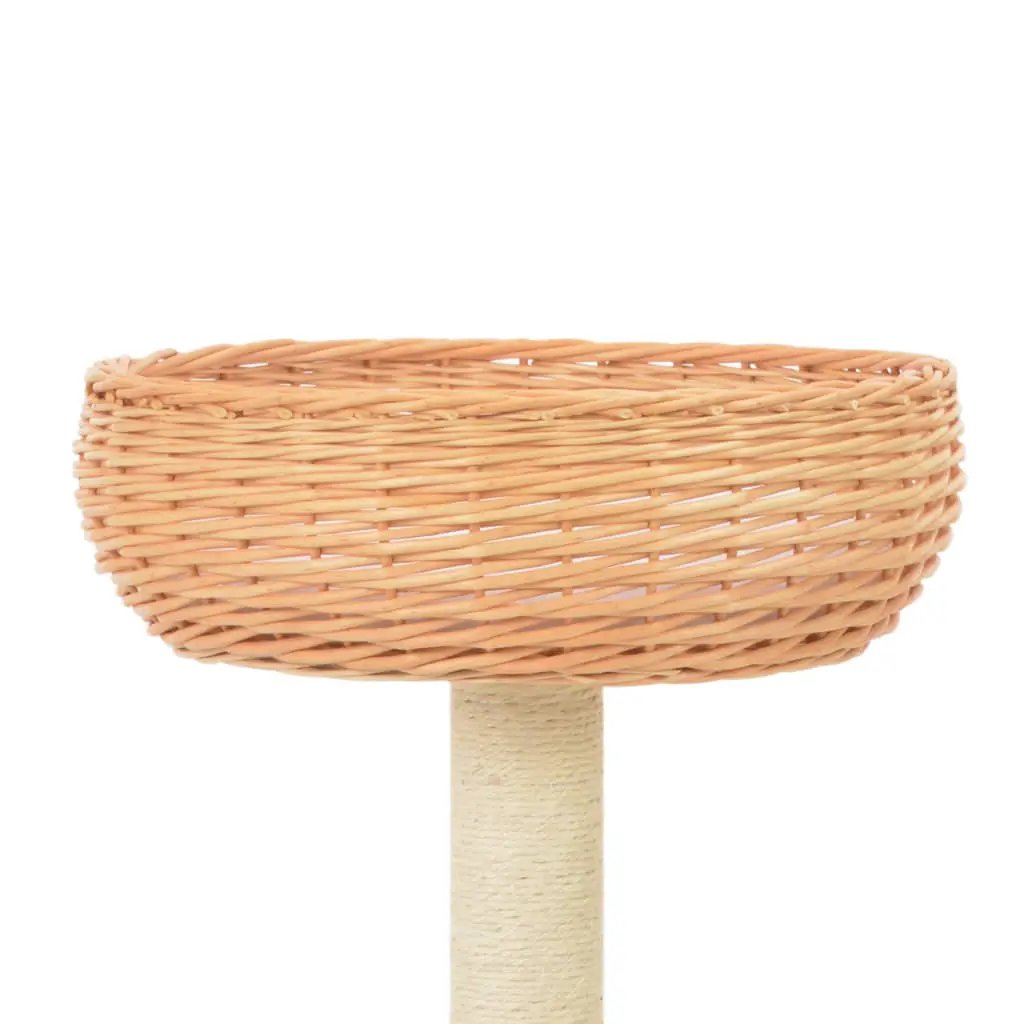 vidaXL vidaXL Cat Tree with Sisal Scratching Post Natural Willow Wood - Cat Tree
