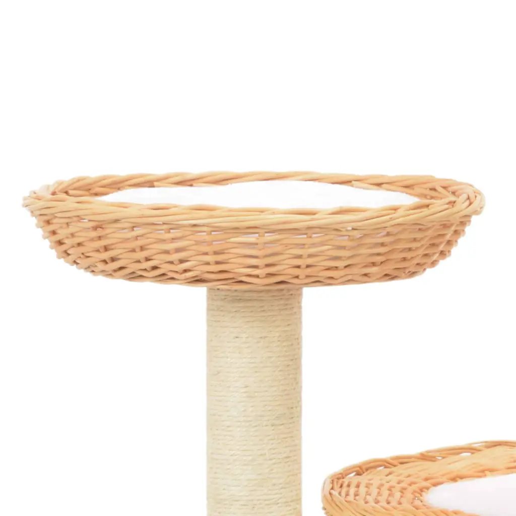 vidaXL vidaXL Cat Tree with Sisal Scratching Post Natural Willow Wood - Cat Tree