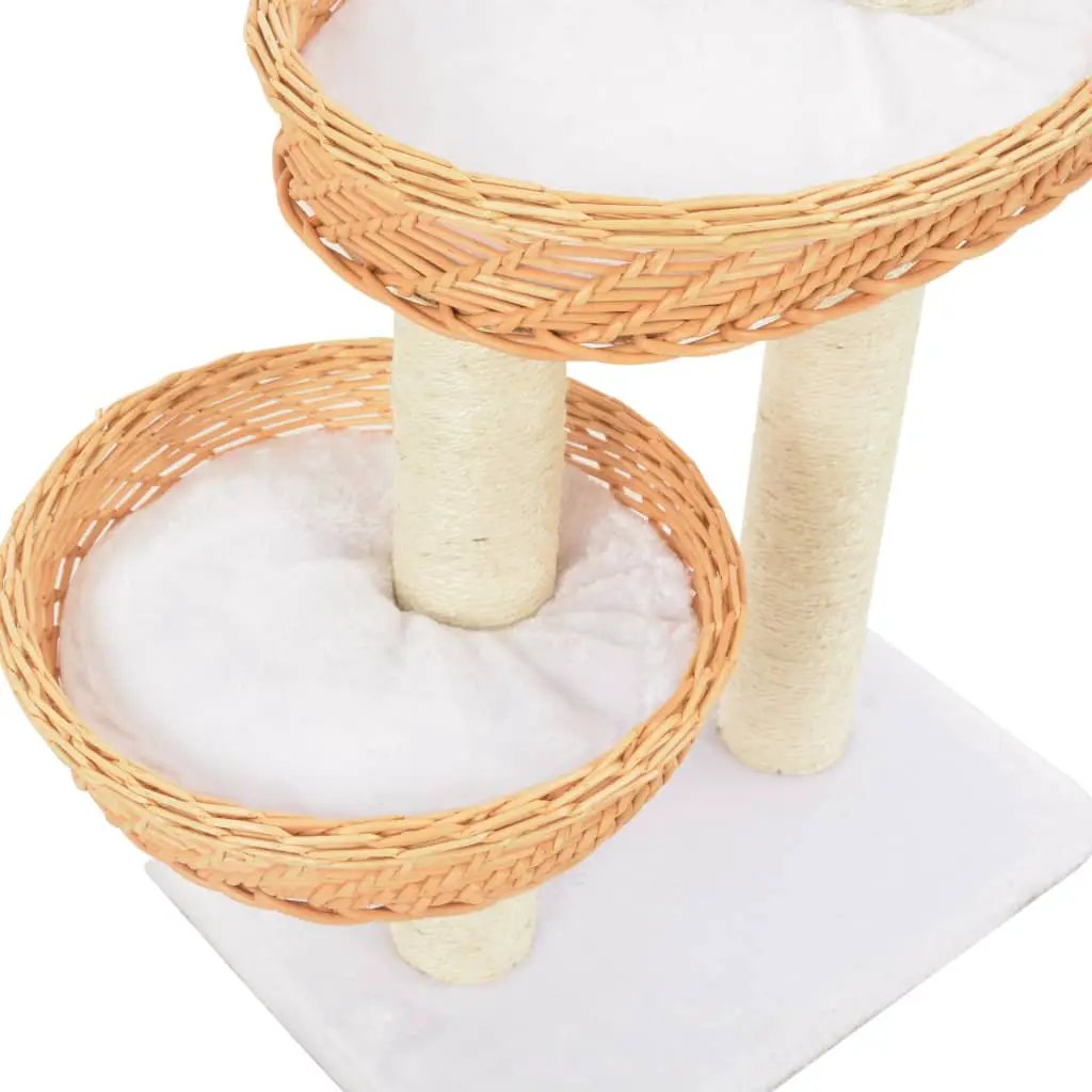 vidaXL vidaXL Cat Tree with Sisal Scratching Post Natural Willow Wood - Cat Tree