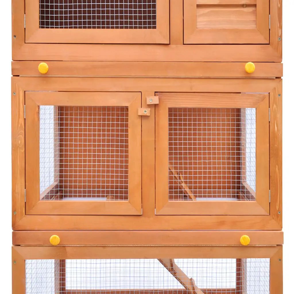 vidaXL Outdoor Rabbit Hutch Small Animal House Pet Cage 3 Layers Wood - from vidaXL