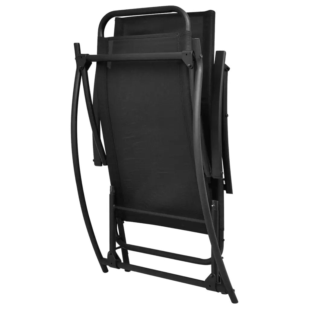 vidaXL vidaXL Garden Rocking Chair Steel and Textilene Black - Garden Chairs
