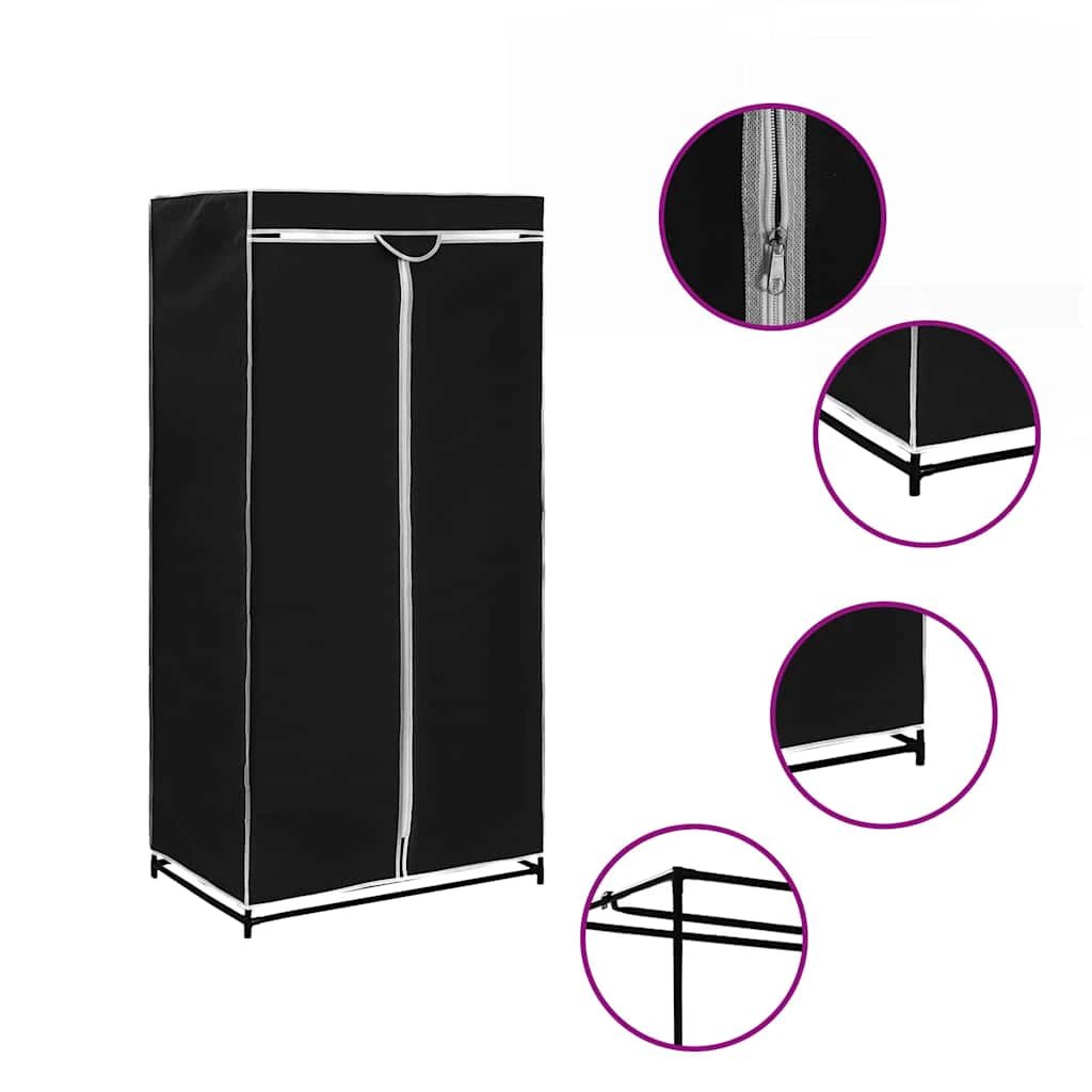 vidaXL vidaXL Wardrobes 2 pcs Black 75x50x160 cm - Wardrobe