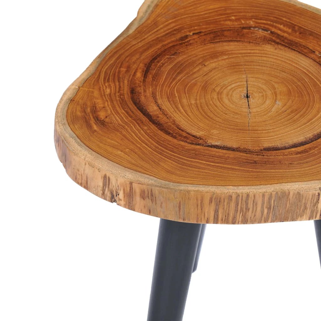 VidaXL Round Coffee Table 40x45 Cm Teak Root Top With Mango Wood Legs Rustic Living Room Decor by vidaXL